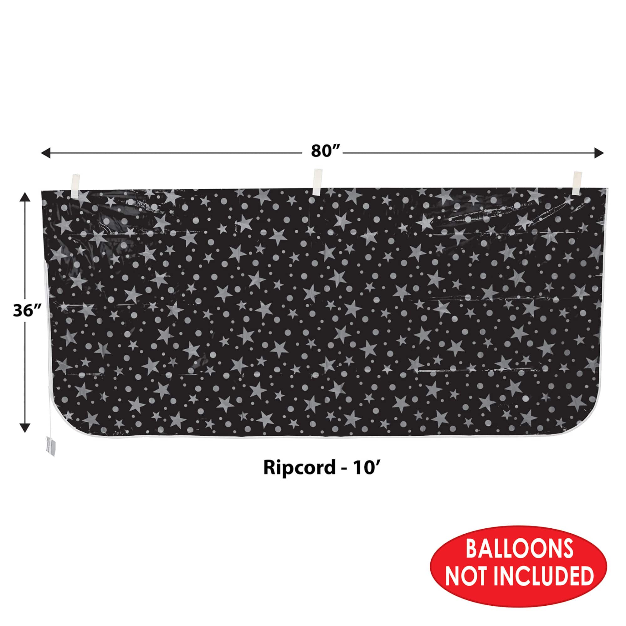 Beistle 36" x 80" Black & Silver Plastic Balloon Bag